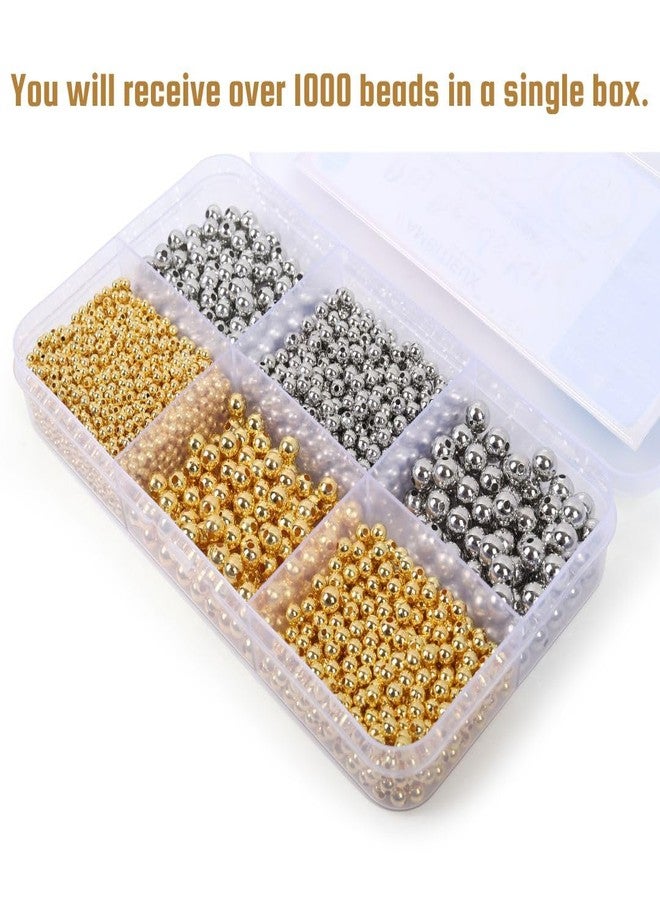 ambitieux Kids Bracelet Making Craft Kit Toy DIY Craft Set with 6 Unique Bead Designs, Elastic Thread, Jute Bag, and Thread Cutter (Golden Silver) - Image 2